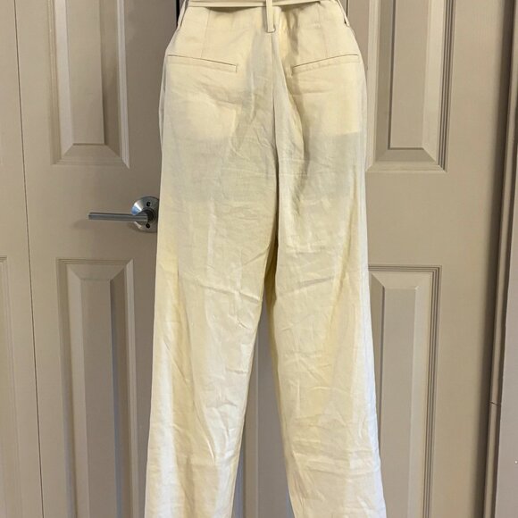 Rag & Bone Linen Blend High-Waisted Wide Leg Dress Pants, Size 4 - Picture 3 of 13